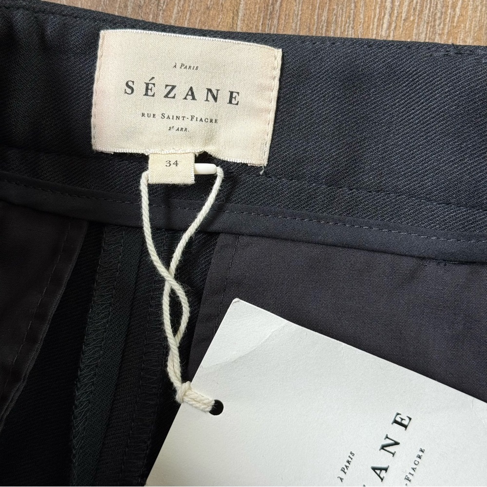 Sezane Pentalon Dan Trouser Wide Straight Leg Pants Wool Women's US Size 2 - Picture 9 of 15